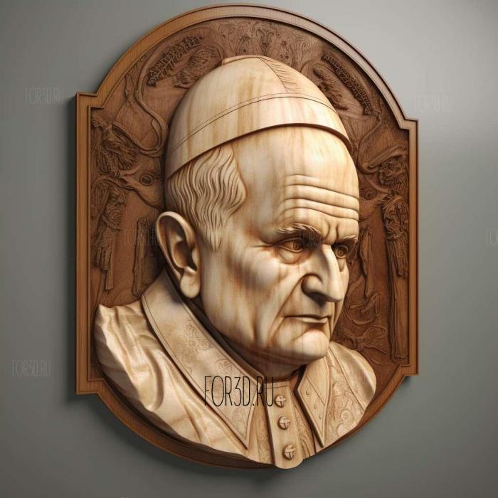 John Paul II 3 stl model for CNC